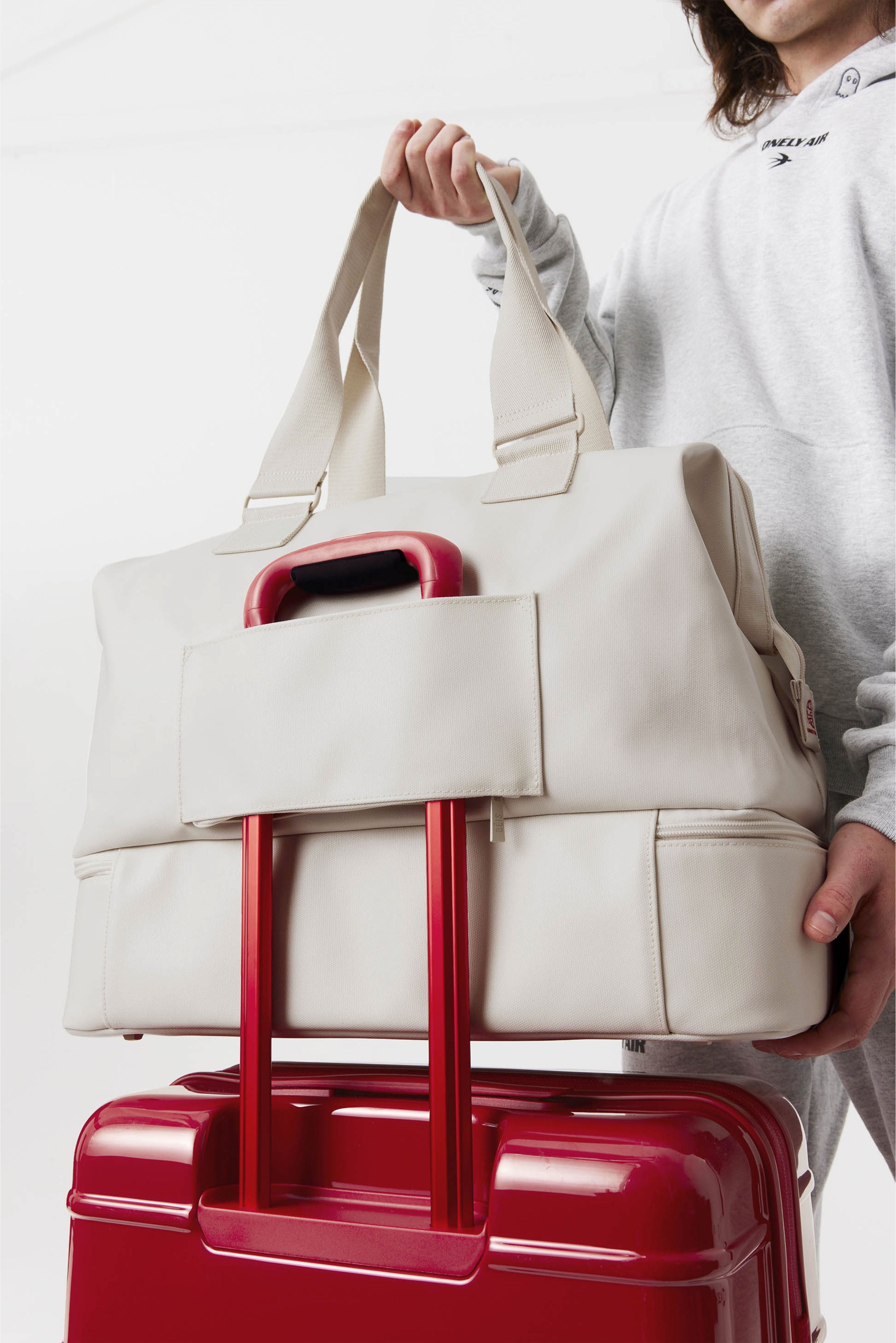 The Weekender Duffle Bag in Ghost White - Perfect for Travel, Gym & Weekend Getaways | Stylish & Durable Carry-On Luggage