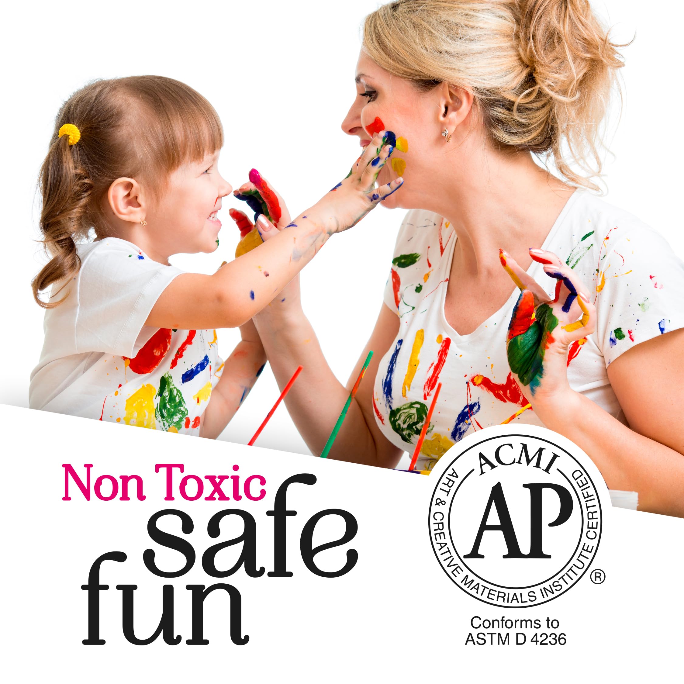 Washable Kids Paint Set - Non-Toxic Tempera Paint for School & Classroom (Red, Green, White - 16 Oz Each) | 3 Pack Holiday Colors | Perfect for Christmas Gifts, Art Projects & Finger Painting Activities