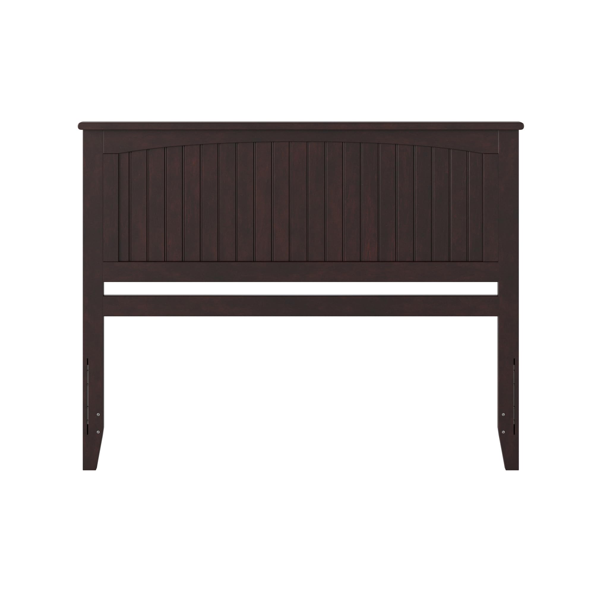 AFI Nantucket Queen Solid Wood Panel Headboard with USB Charging Ports - Espresso Brown Bed Frame for Master Bedroom & Guest Room Decor