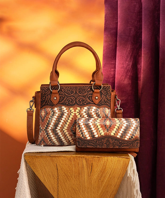 Montana West Sequined Aztec Tote Bag Set for Women - Stylish Handbag with Shoulder Strap, Perfect for Work, Travel & Everyday Use