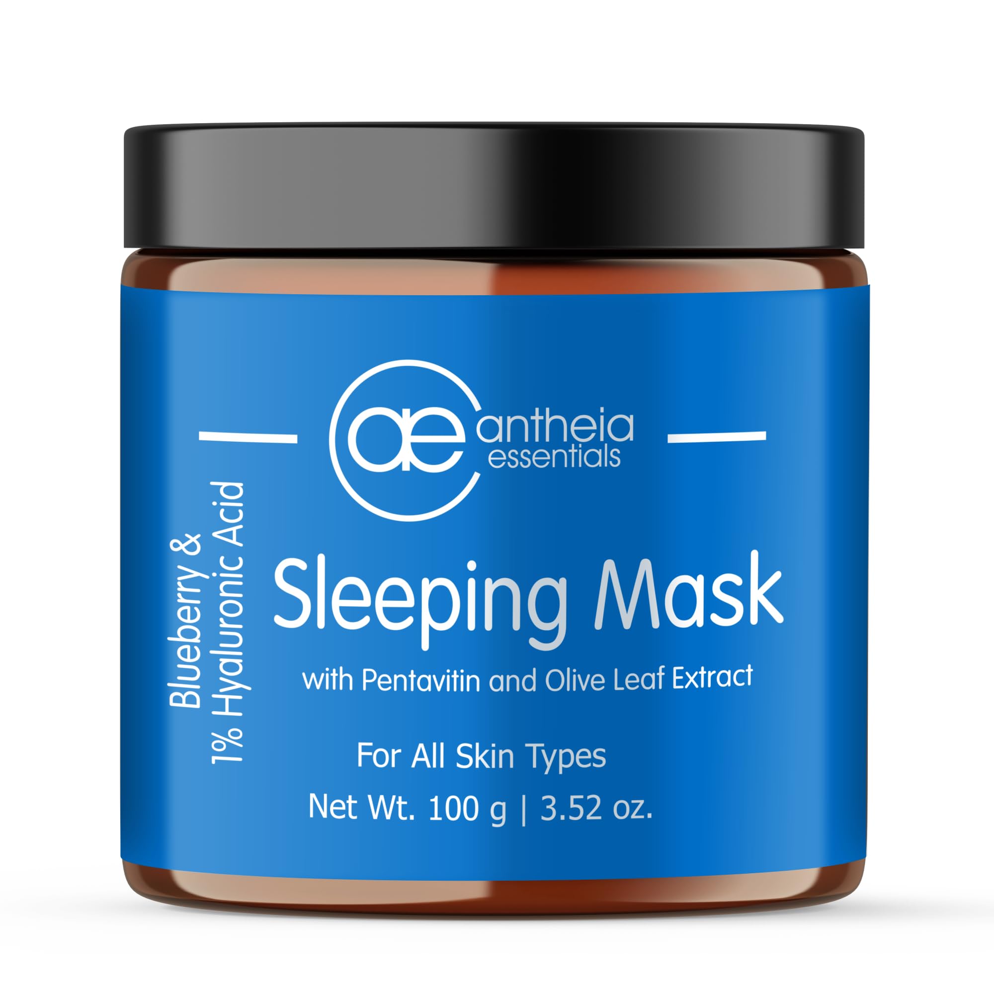 Antheia Essentials Blueberry Sleeping Face Mask with Collagen Booster - Overnight Hydration for Glowing Skin | Cell Regeneration & Antioxidant-Rich Formula for Men & Women | 100g | Perfect for Nighttime Skincare Routine & Post-Travel Skin Recovery