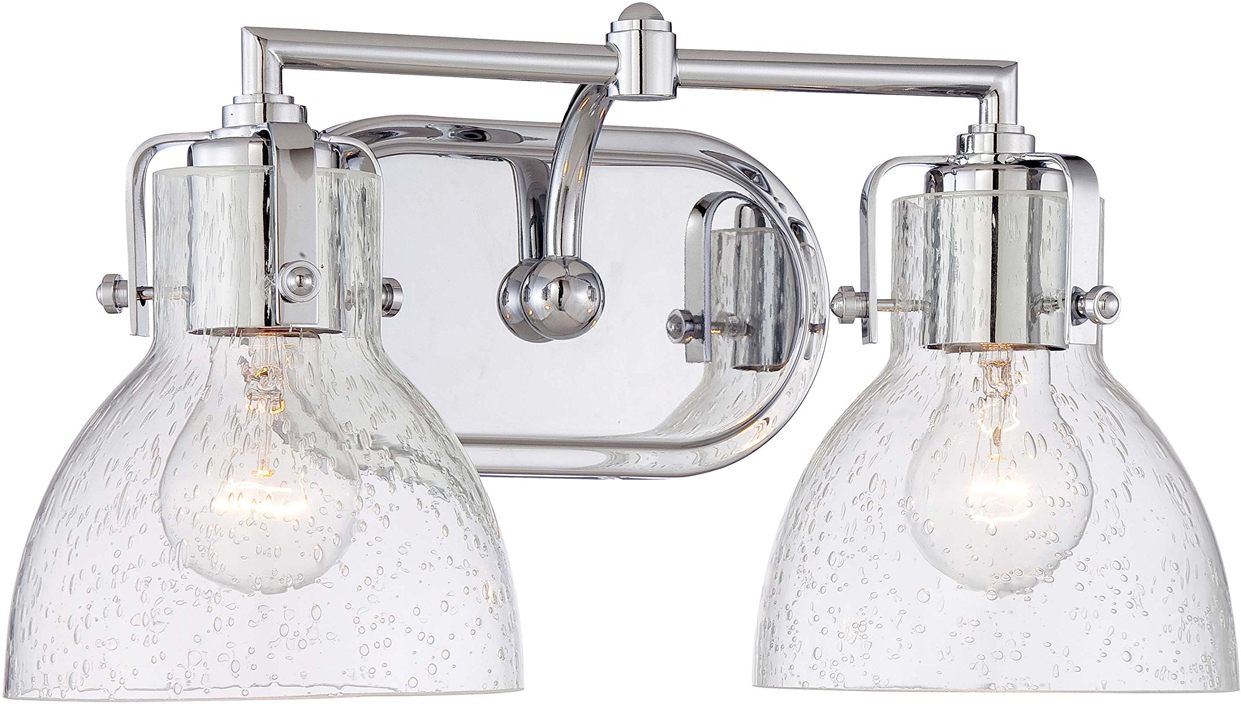 Minka Lavery 5722-77 Urban Industrial Wall Light Fixture - 2-Light Bathroom Vanity Lighting, 200W, Chrome Finish - Perfect for Modern Farmhouse Bathrooms & Industrial Style Bedrooms