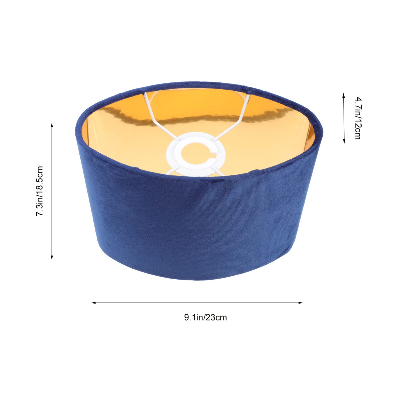 Lurrose E27 Drum Lampshade - Blue Fabric Lamp Shade Replacement for Table, Floor & Pendant Lights | Perfect for Living Room, Bedroom & Office Decor