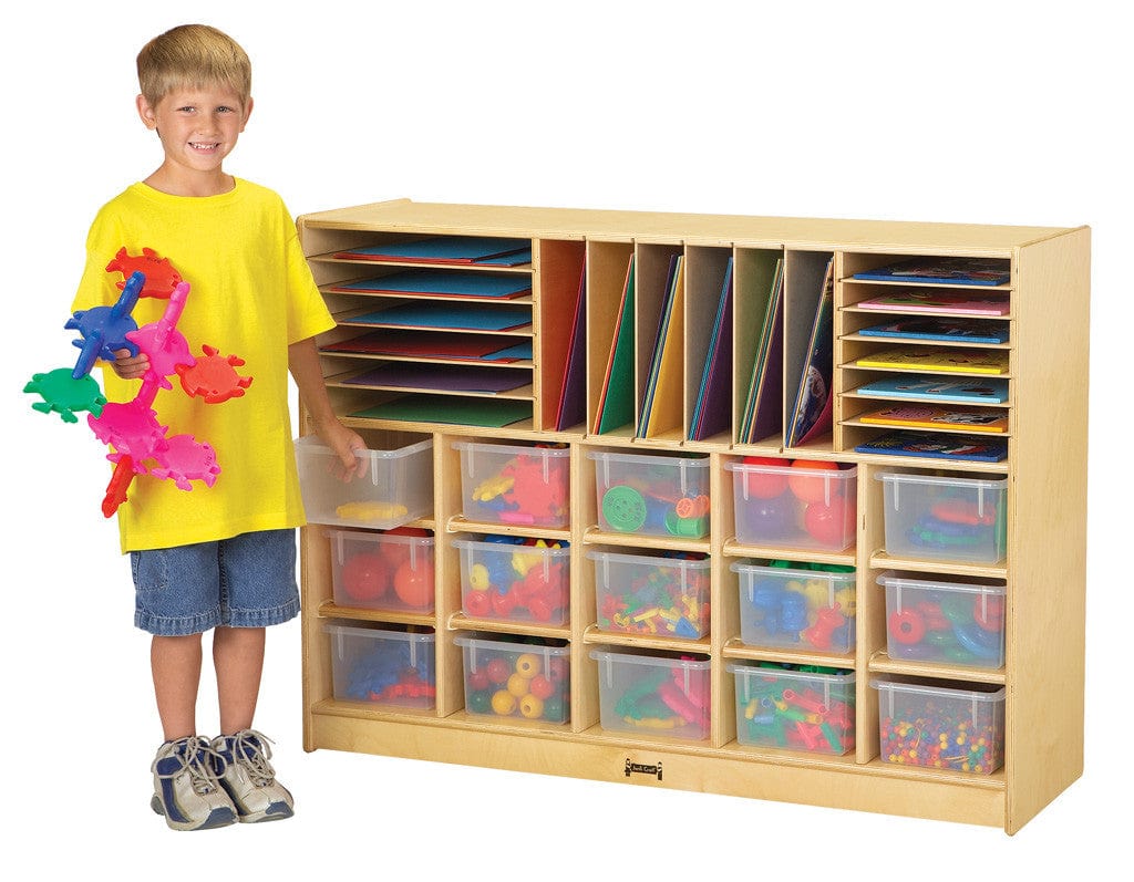 Jonti Craft® Sectional Cubbie Tray Mobile Storage Unit with Clear, Colored or No Trays - Perfect for Classroom, Office & Home Organization