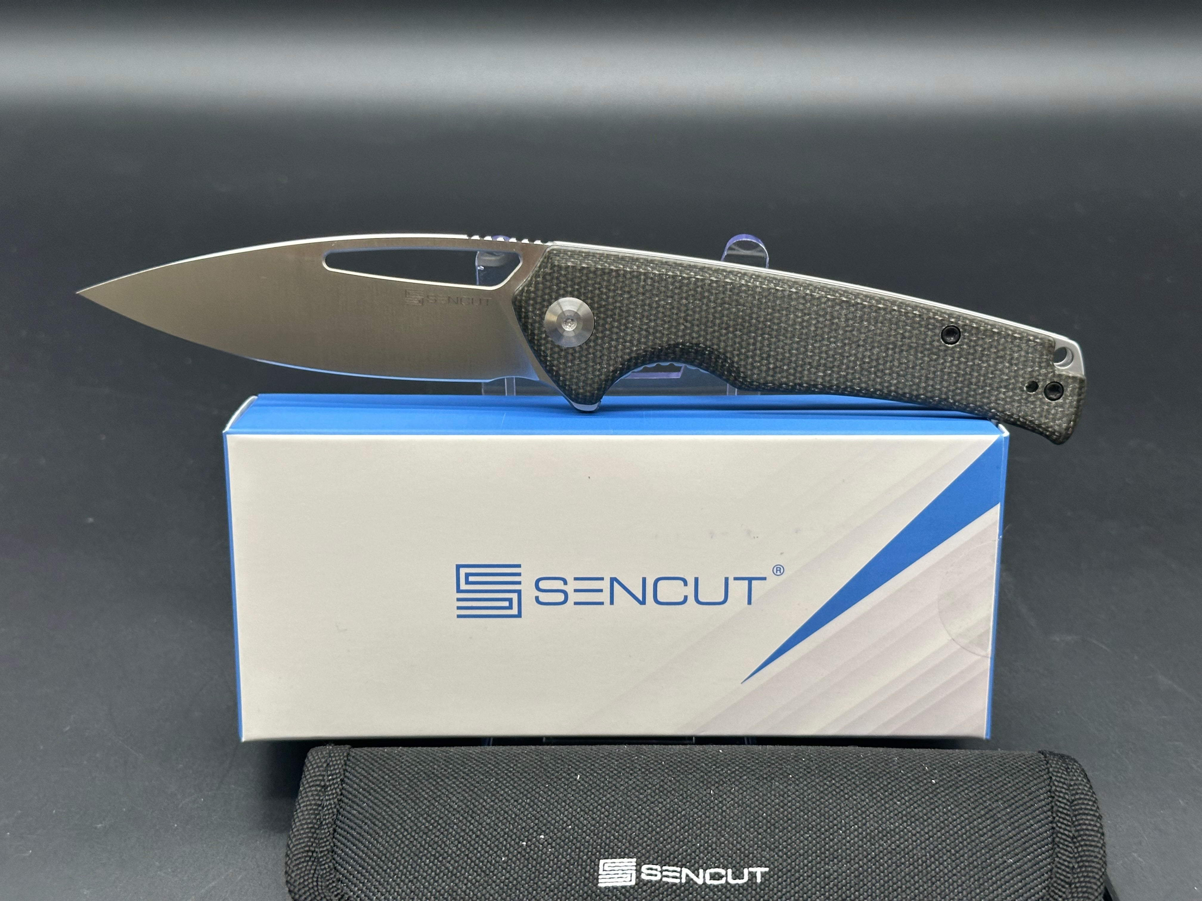 SENCUT Mims Knife - Dark Green Micarta Folding Pocket Knife for Camping, Hiking & Everyday Carry (EDC)