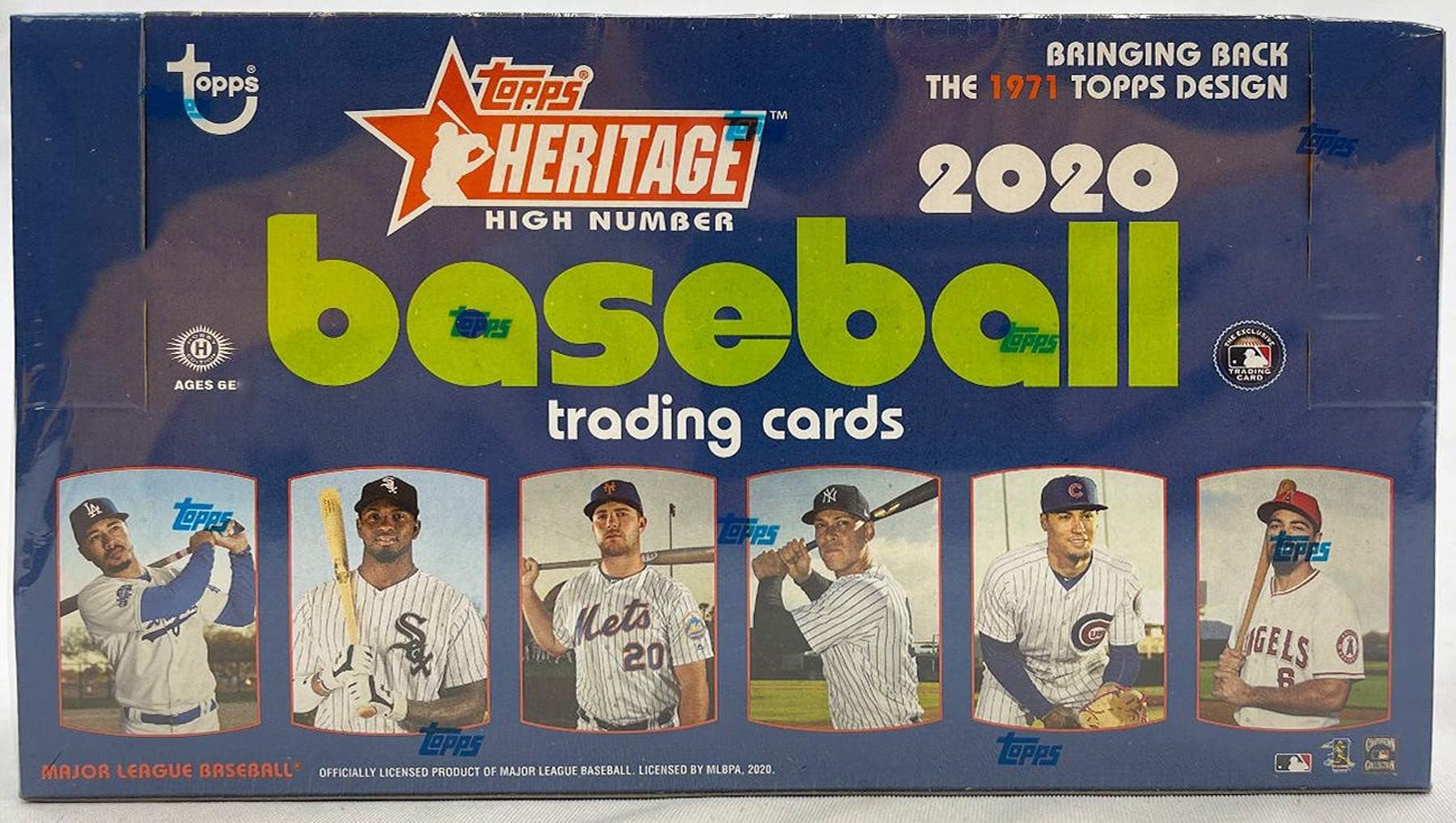 2020 Topps Heritage High Number Baseball Hobby Box - 24 Packs (9 Cards Each) with 1 Autograph - Collectible Trading Cards for Baseball Fans & Sports Memorabilia Enthusiasts - Perfect for Trading, Collecting, and Displaying in Your Sports Room