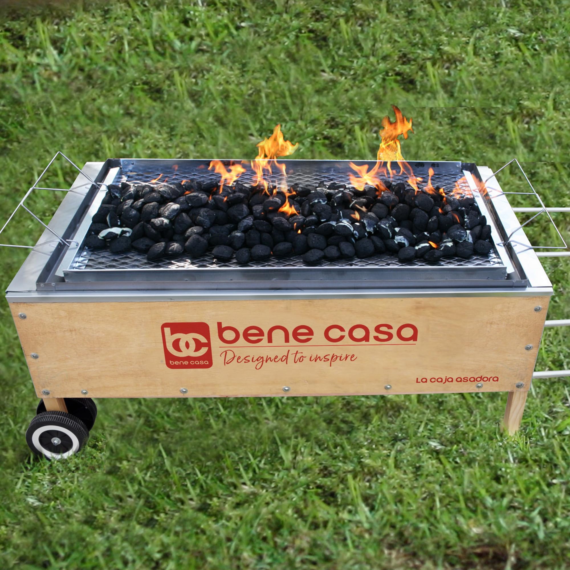 Bene Casa 70lb Capacity Portable Outdoor Roasting Box - Perfect for Camping, BBQ, Picnics & Backyard Cooking | Heavy-Duty Roaster for Chicken, Turkey & Meat