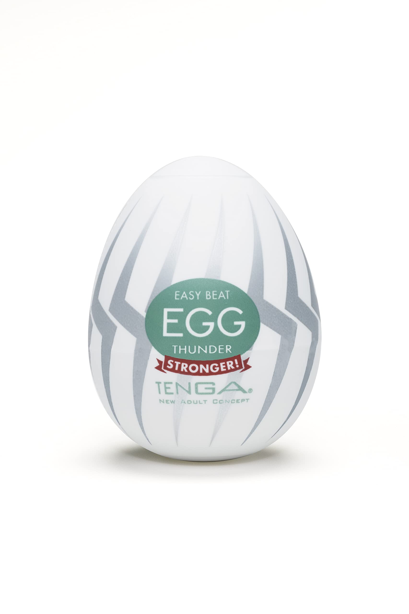 Tenga Easy Beat Egg Male Masturbator - Reusable Silicone Masturbation Toy for Men, Discreet Personal Pleasure Device (Thunder White) - Perfect for Solo Play, Travel & Discreet Storage