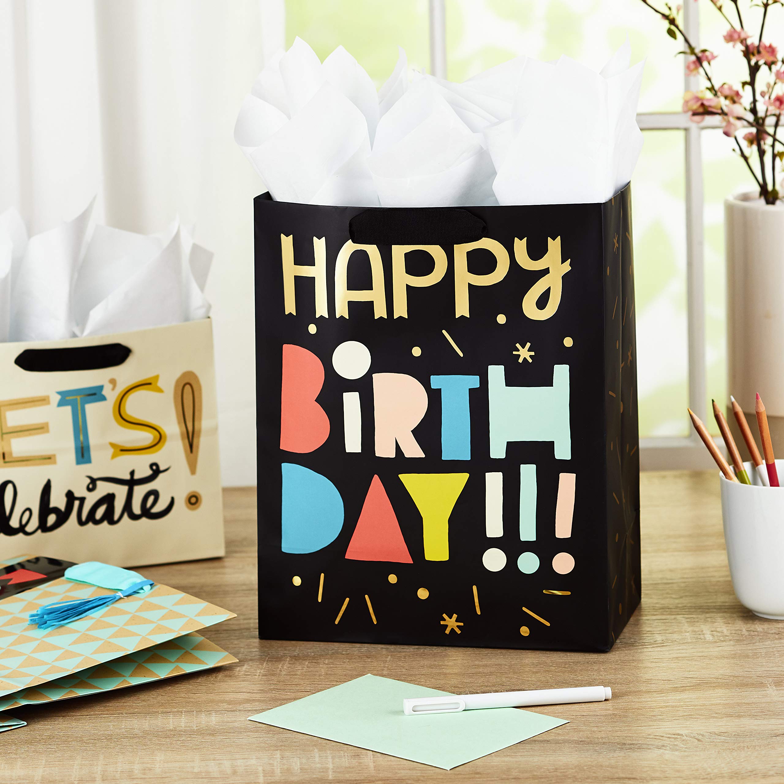 Hallmark Celebrate Gift Bags Assortment with Tissue Paper - Pack of 3 (2 Large 13