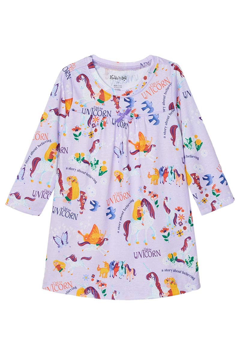 UNI The Unicorn Nightgown & Book Set for Girls - Soft Cotton Pajama Sleepwear with Matching Storybook | Perfect for Bedtime Reading, Sleepovers & Cozy Nights