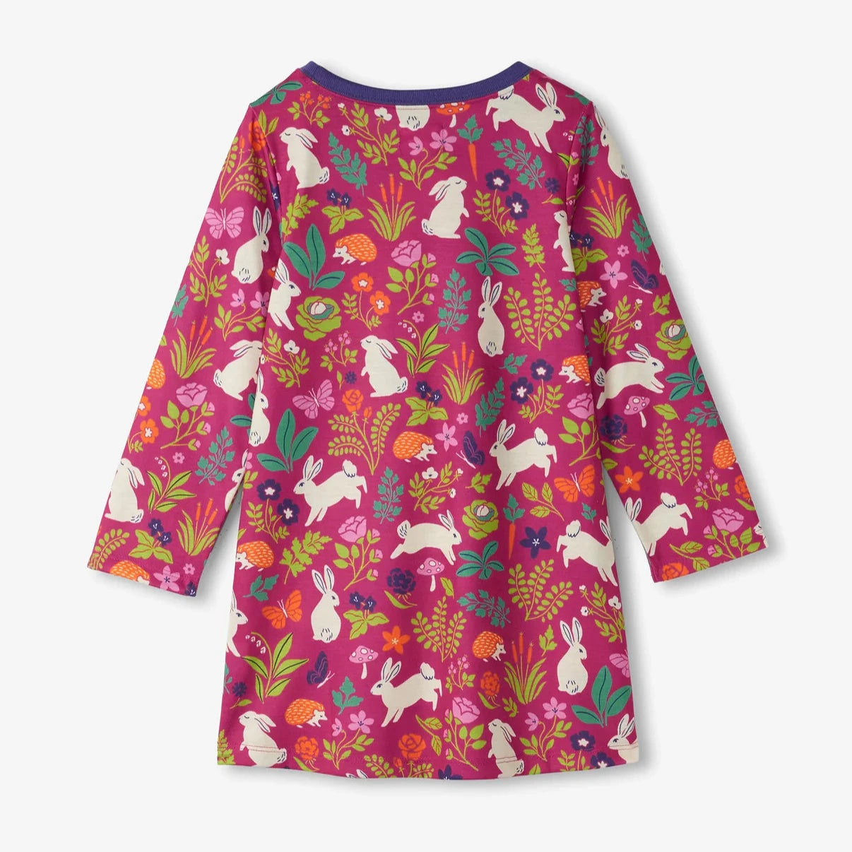 Hatley Storybook Bunnies Long Sleeve Night Dress for Girls - Soft Cotton Pajama Dress for Bedtime & Storytime Comfort