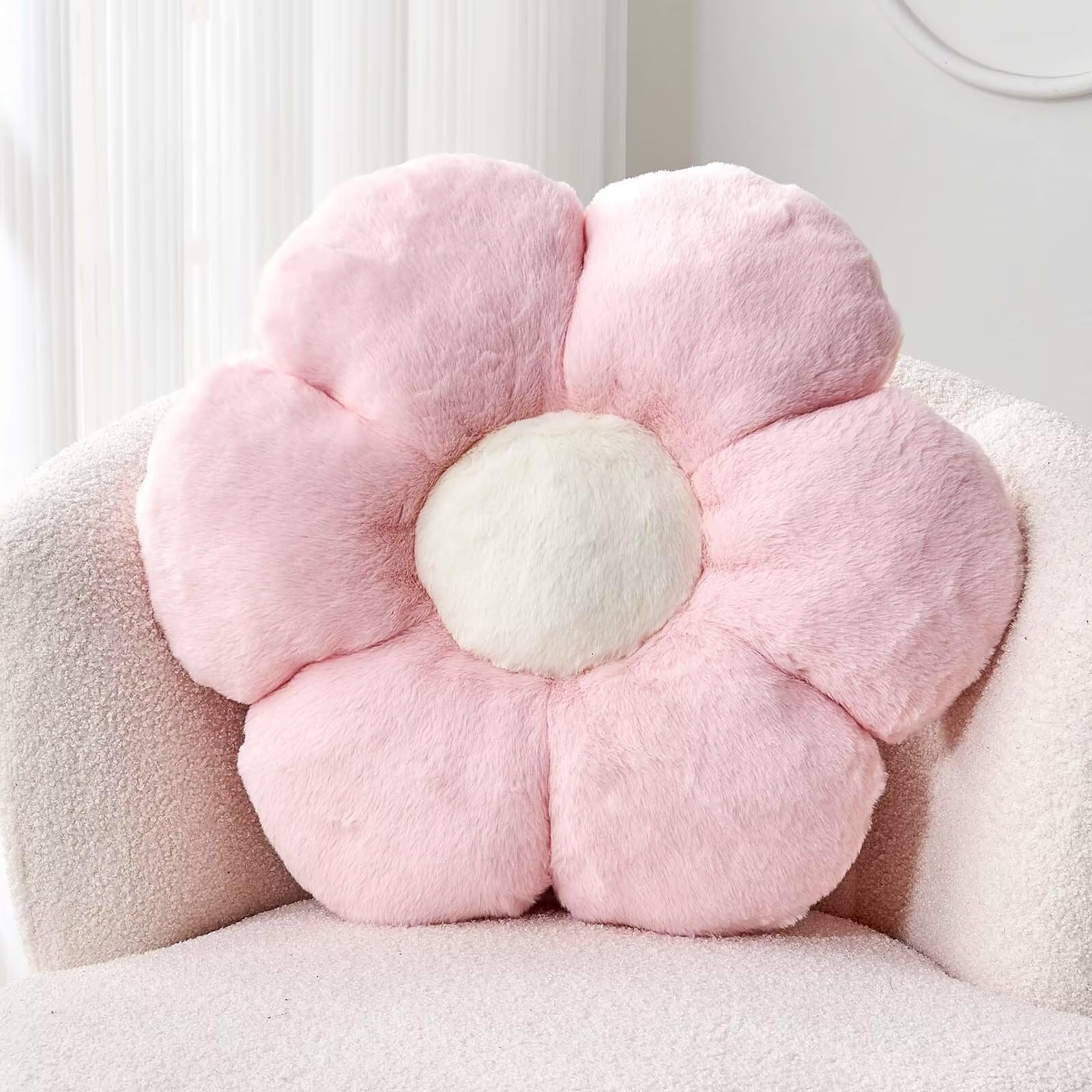 Soft Pink Flower Pillow - 19.6