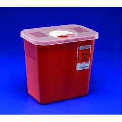 SharpSafety 2 Gallon Large Volume Sharps Containers - Red, Case of 20 - Safe Needle Disposal for Hospitals, Clinics & Home Healthcare Use