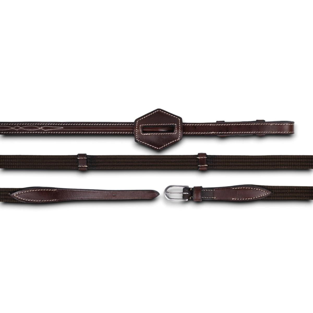 AJR 5/8 Inch Web Rein with Stopper and Leather Grips - Perfect for Horseback Riding, Training, and Equestrian Sports