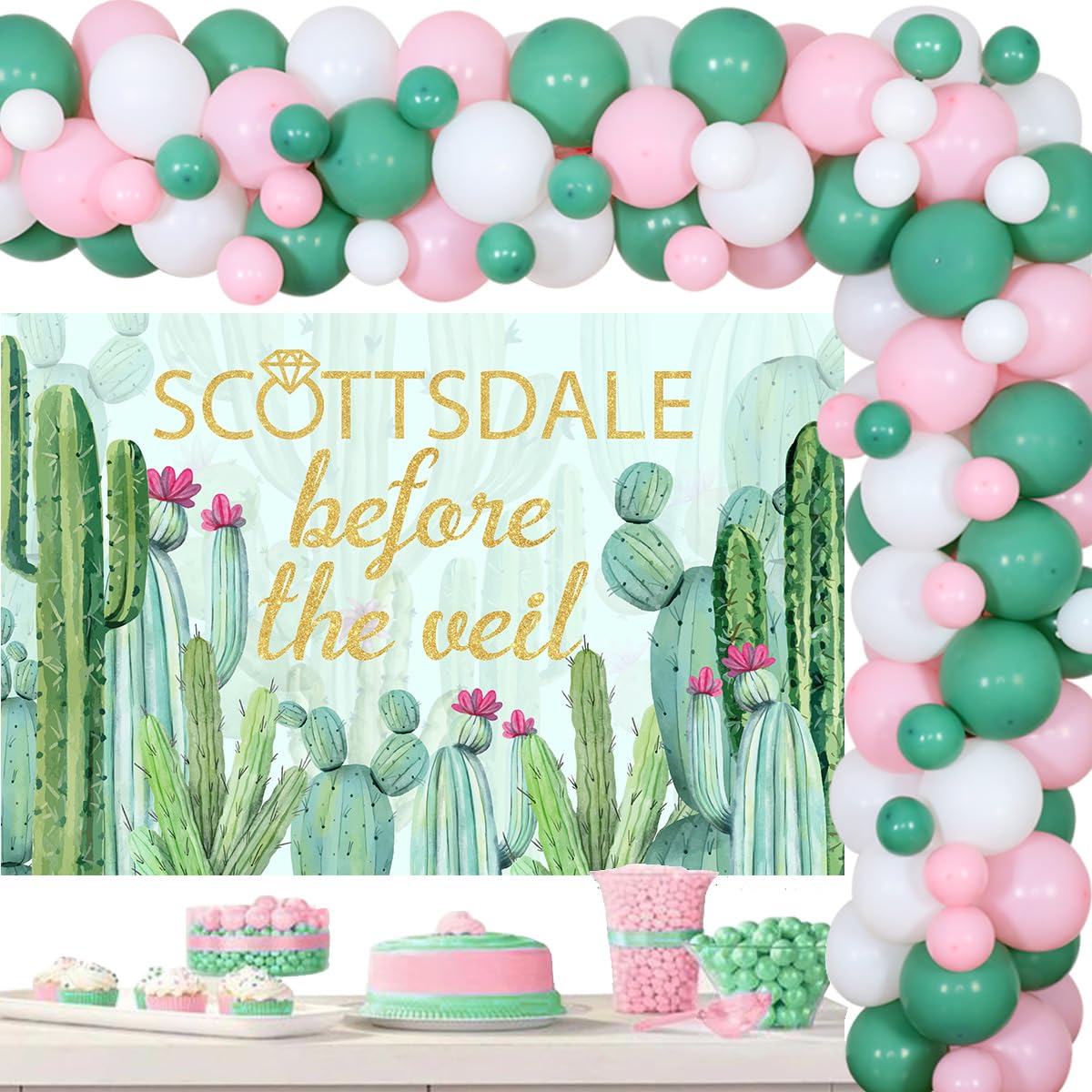 Scottsdale Bachelorette Party Decorations - Balloon Garland Kit for Bridal Shower & Engagement