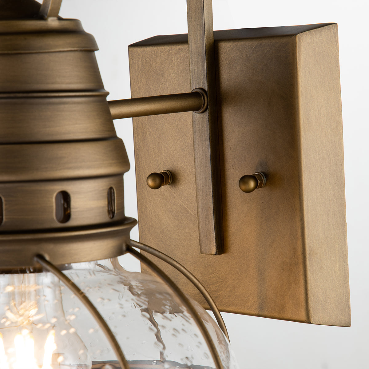 Bridge Point Small/Medium/Large Wall Lantern - Weathered Zinc/Natural Brass Finish Outdoor Lighting - Perfect for Porch, Garden, Patio & Entryway Decor