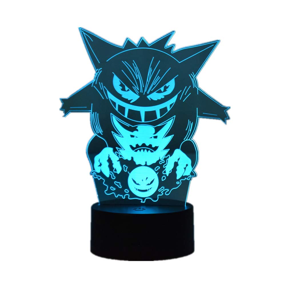 3D LED Anime Night Light - USB Desk Lamp with 7-Color Touch & Remote Control, 16-Color Mood Lighting for Kids Room Decor | Perfect Christmas & Birthday Gift for Boys and Girls | Bedroom, Nursery, Study Room Ambiance Lighting