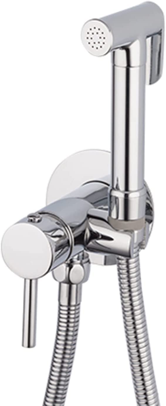 Portable Brass Handheld Bidet Sprayer for Toilet - Hot & Cold Water Diaper Sprayer with Hose, Easy Install Chrome Finish - Perfect for Baby Cloth Diaper Cleaning & Feminine Hygiene