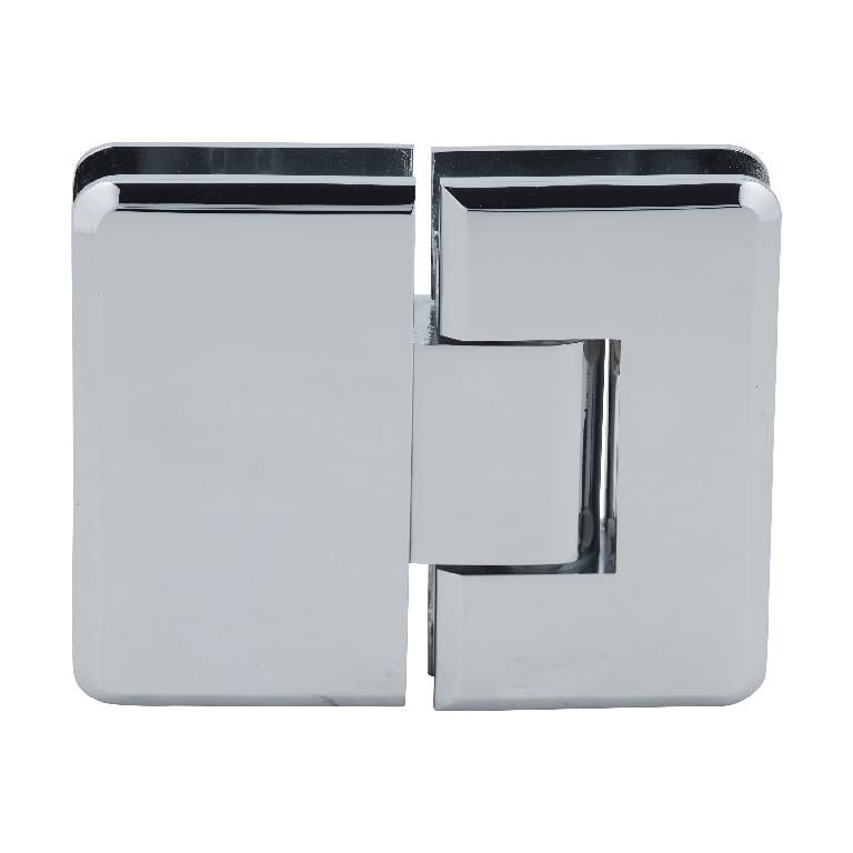 CRL Chrome Cologne 380 Series Adjustable 180° Glass-to-Glass Hinge | C0L380CH by C.R. Laurence | Perfect for Shower Doors, Glass Cabinets & Room Dividers