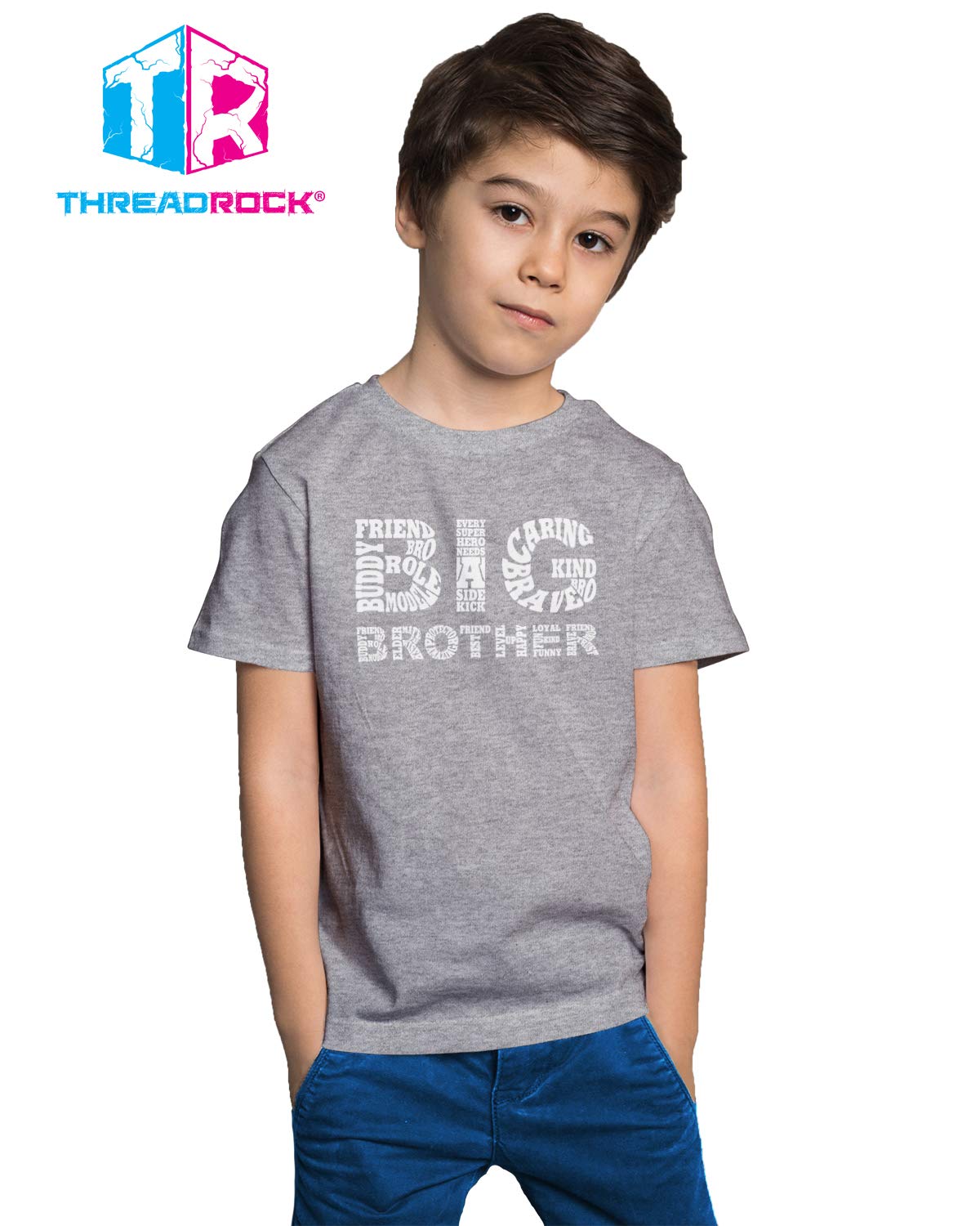 Threadrock Big Boys' Big Brother Graphic Youth T-Shirt - Cool Casual Cotton Tee for School, Sports & Everyday Wear