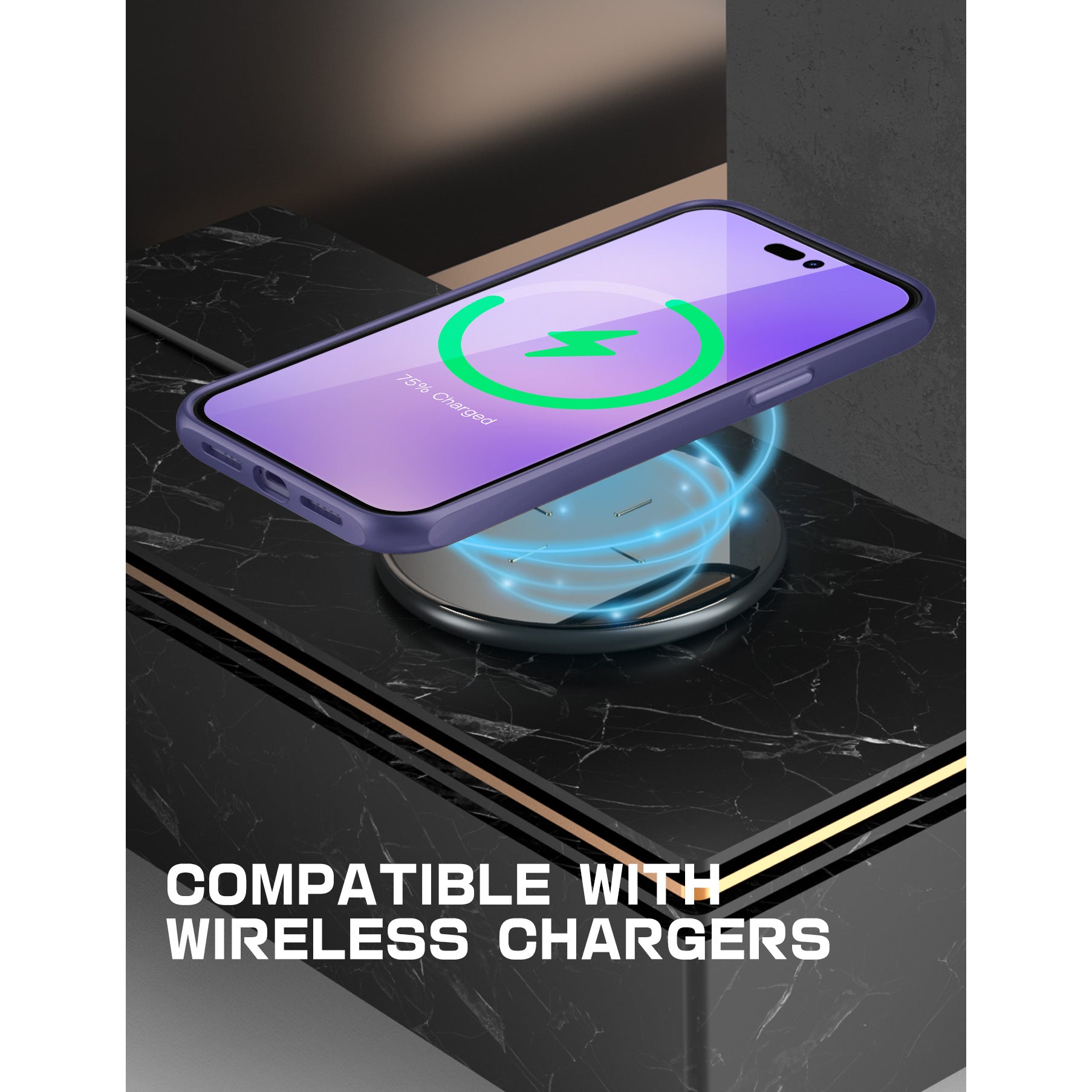 iPhone 14 Pro 6.1 Inch Unicorn Beetle MAG Slim Clear Case with MagSafe - Shockproof Protective Cover for Deep Purple iPhone | Perfect for Everyday Use, Travel & Outdoor Activities