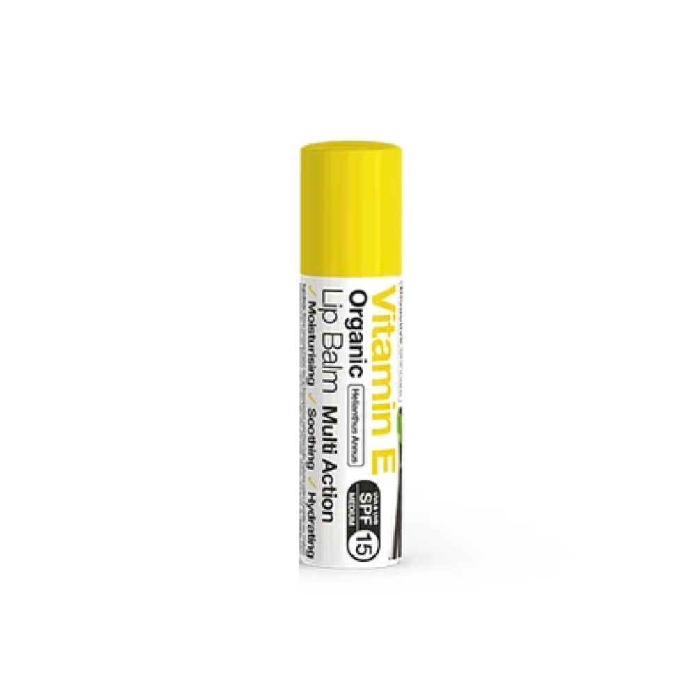 DR ORGANIC Vitamin E Lip Balm 5.7ml - Moisturizing & Nourishing Lip Care for Dry, Chapped Lips - Perfect for Winter, Outdoor Activities & Daily Use