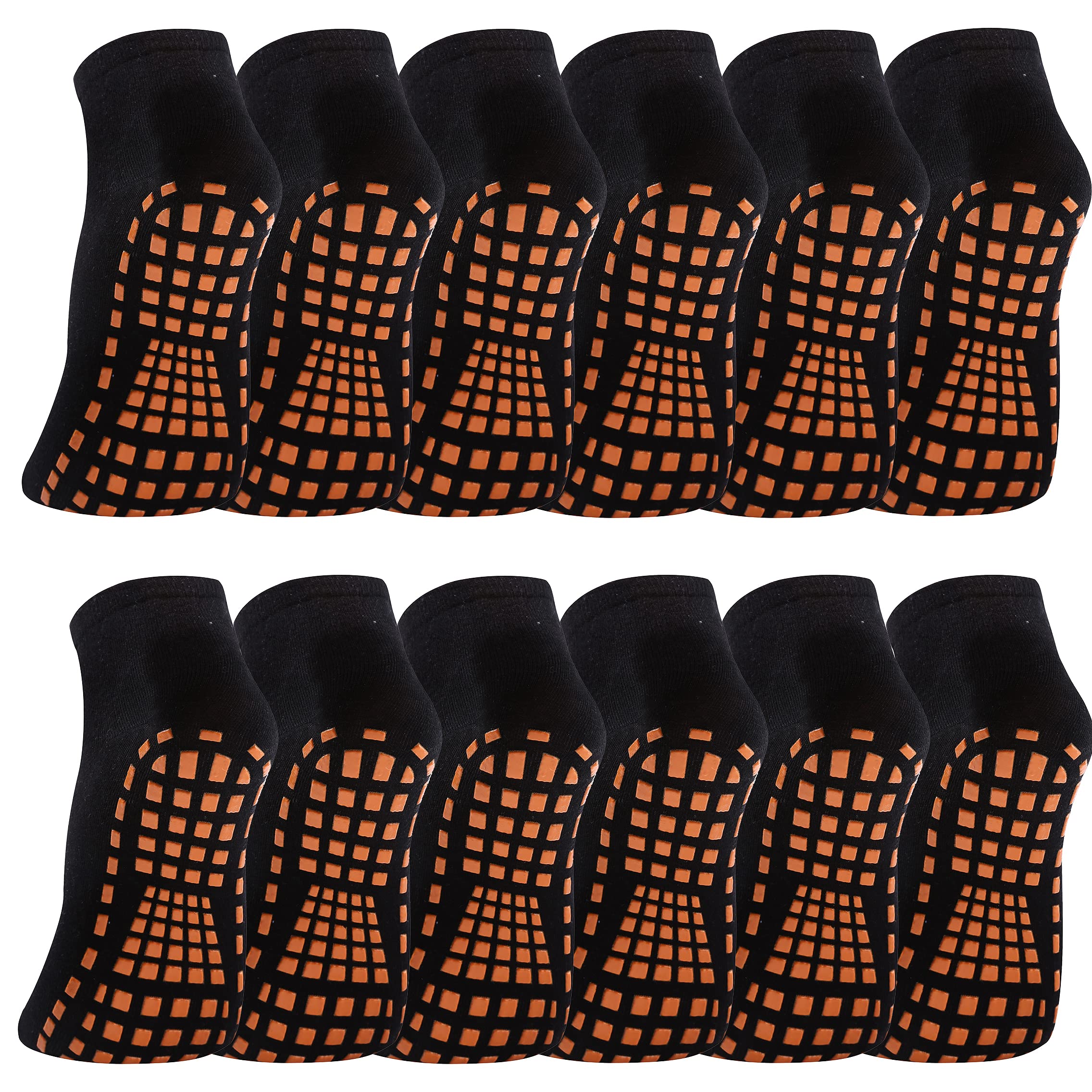 Non-Slip Gripper Socks for Women - 12 Pairs Cozy Slipper Socks with Anti-Skid Soles for Yoga, Trampoline, Hospital & Home Use - Comfortable Adult Non-Slip Socks for Indoor Activities