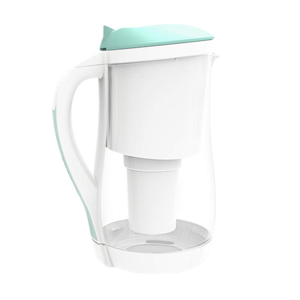 Gentoo Lite (Aqua & White) 1.5L Alkaline Water Filter Pitcher with 1 Replacement Filter Cartridge - BPA Free, pH Balanced for Home, Office & Travel Use