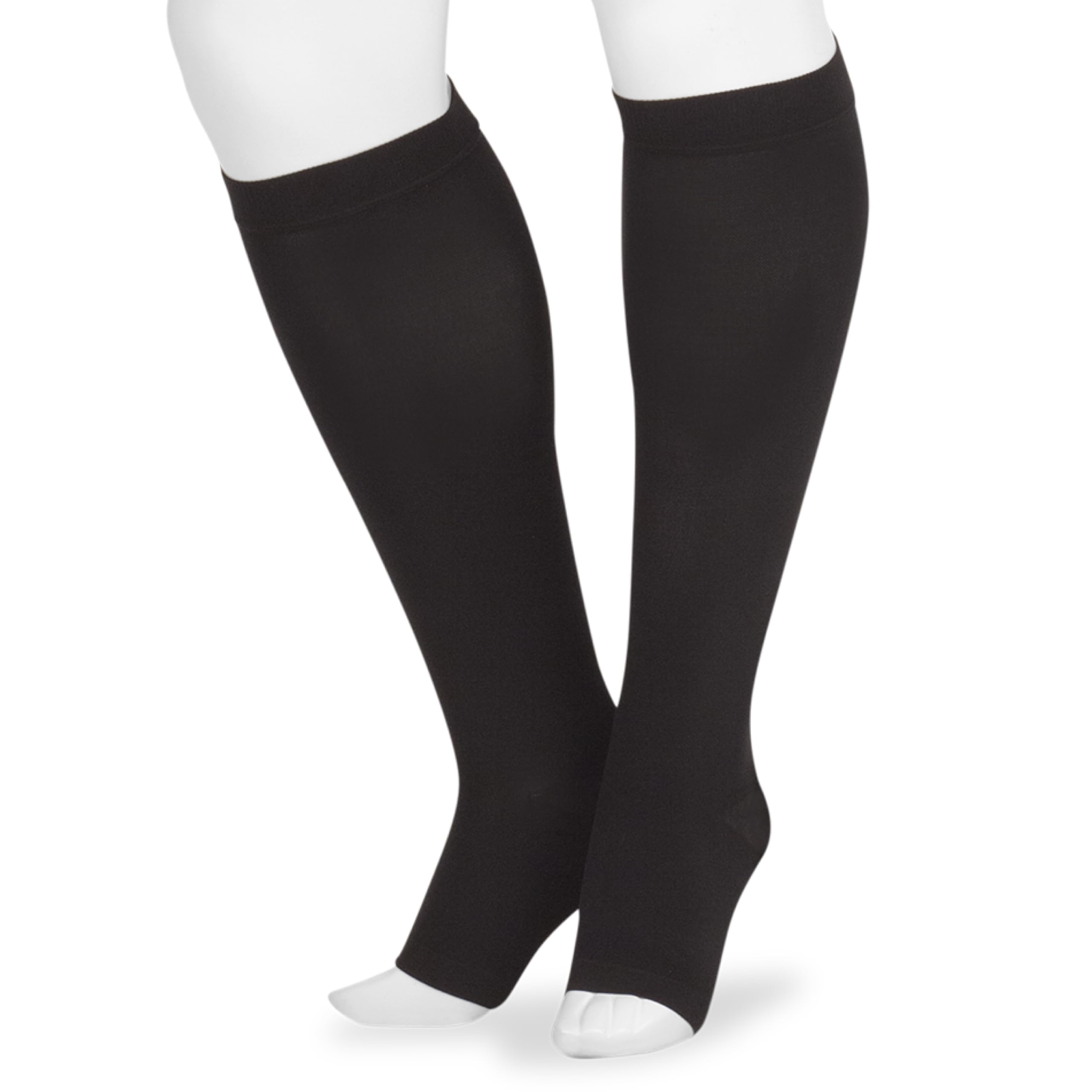 Juzo 2001 20-30mmHg Knee High Open Toe Compression Socks with Silicone Top Band - Short Size for Women & Men - Ideal for Lymphedema, Varicose Veins & Post-Surgery Recovery