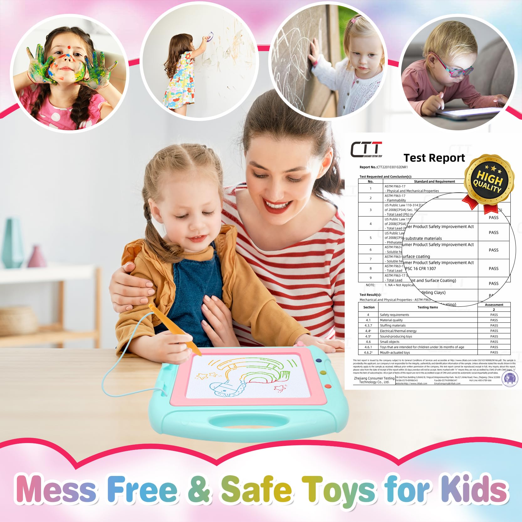 Magnetic Drawing Board for Toddlers 1-3 Years - Perfect Birthday & Easter Gift