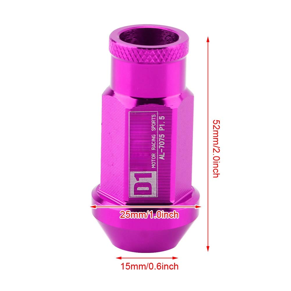 High-Performance M12x1.5 Racing Wheel Lug Nuts - Aluminum Alloy Black/Purple/Gold Car Tire Screws for Sports Cars & Tuner Vehicles - Perfect for Track Racing, Auto Shows & Performance Upgrades
