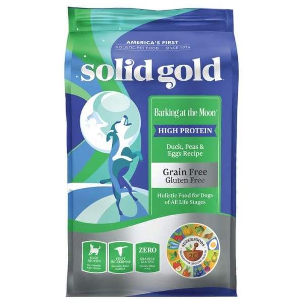 Solid Gold Barking at the Moon High Protein Dry Dog Food - Grain Free, Natural Ingredients for Adult Dogs - Perfect for Active Pets & Outdoor Adventures