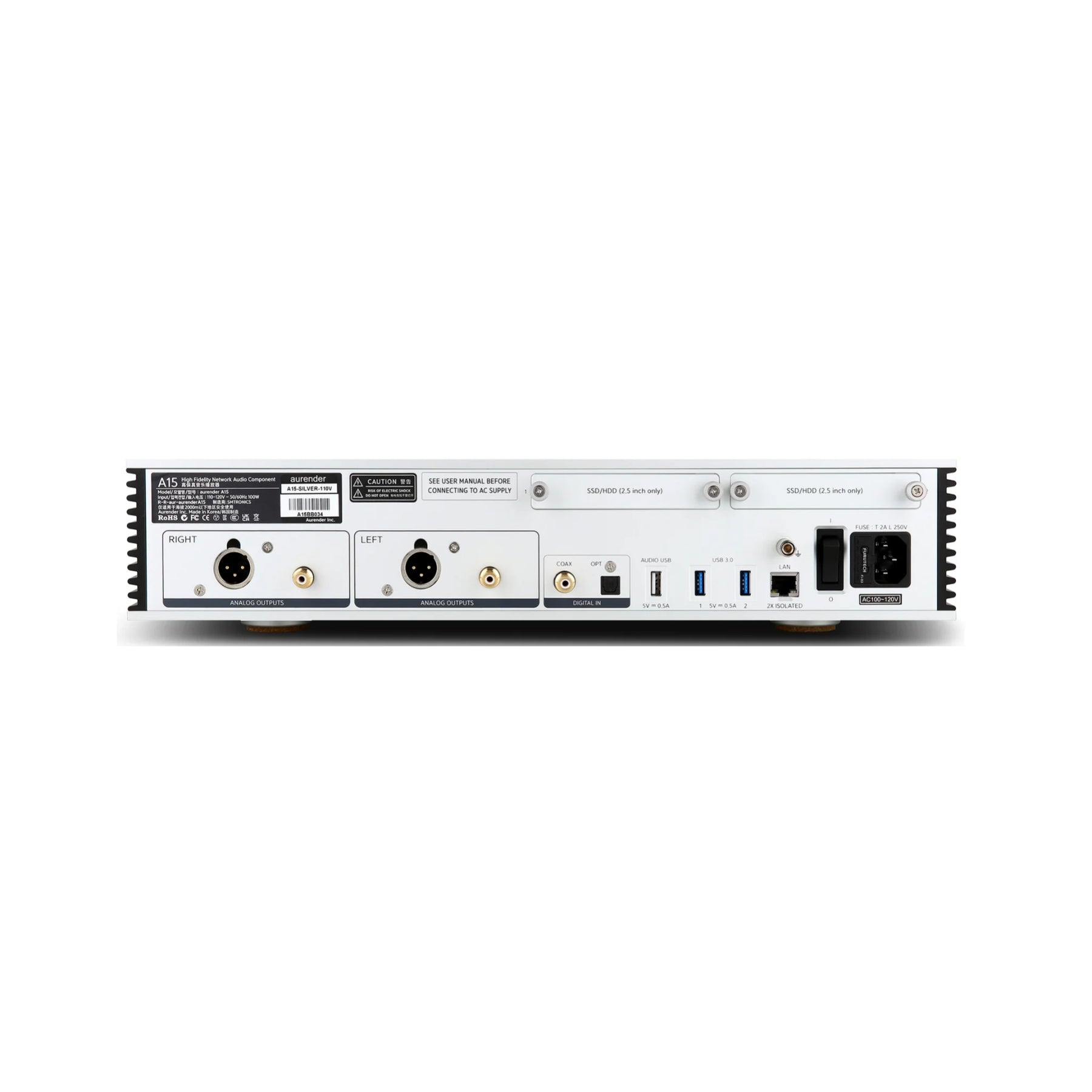 Aurender A15 High-End Analog Network Audio Player & DAC - Premium Hi-Fi Streaming for Home Theater & Audiophile Listening
