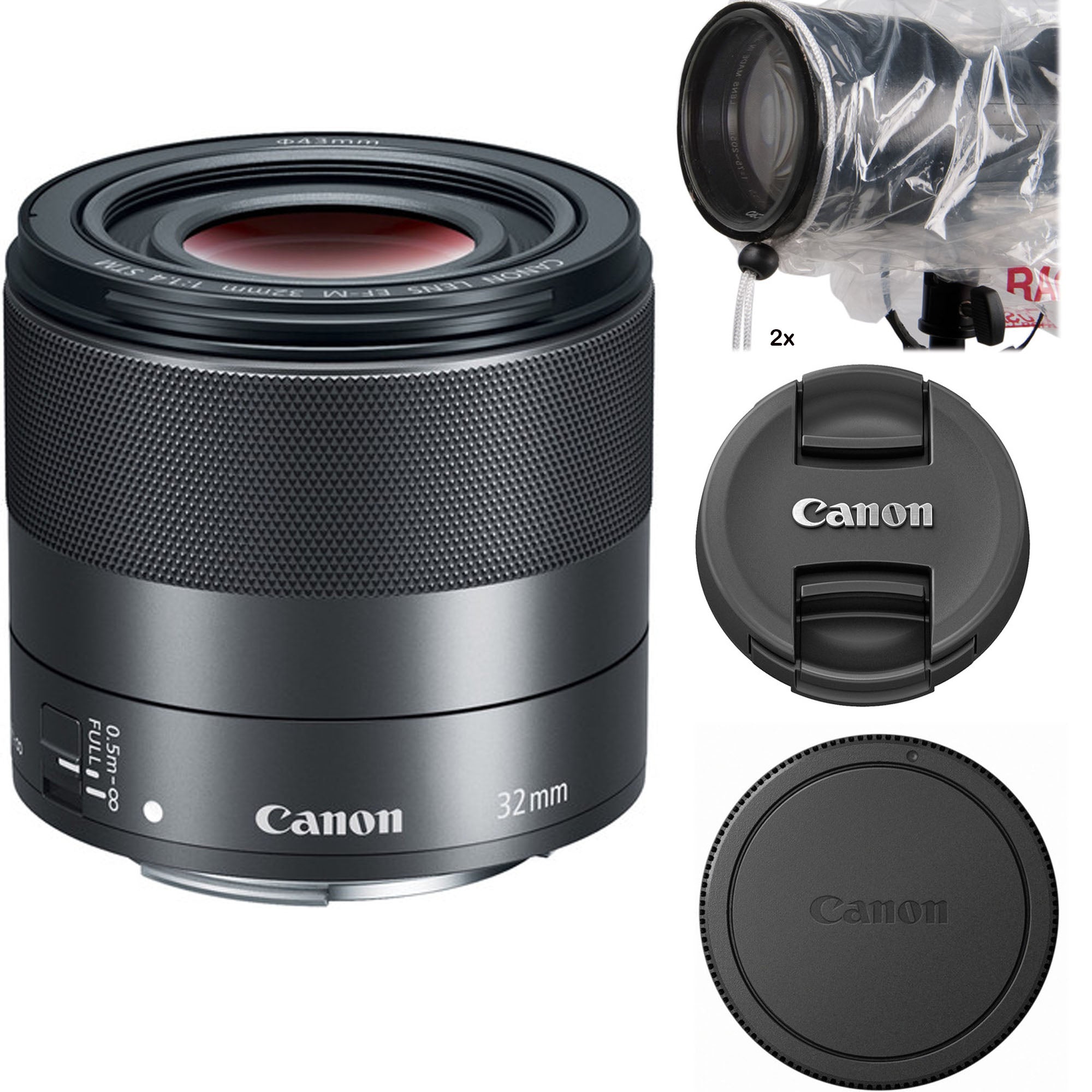 Canon EF-M 32mm f/1.4 STM Lens (2439C002) with OP/TECH USA 8