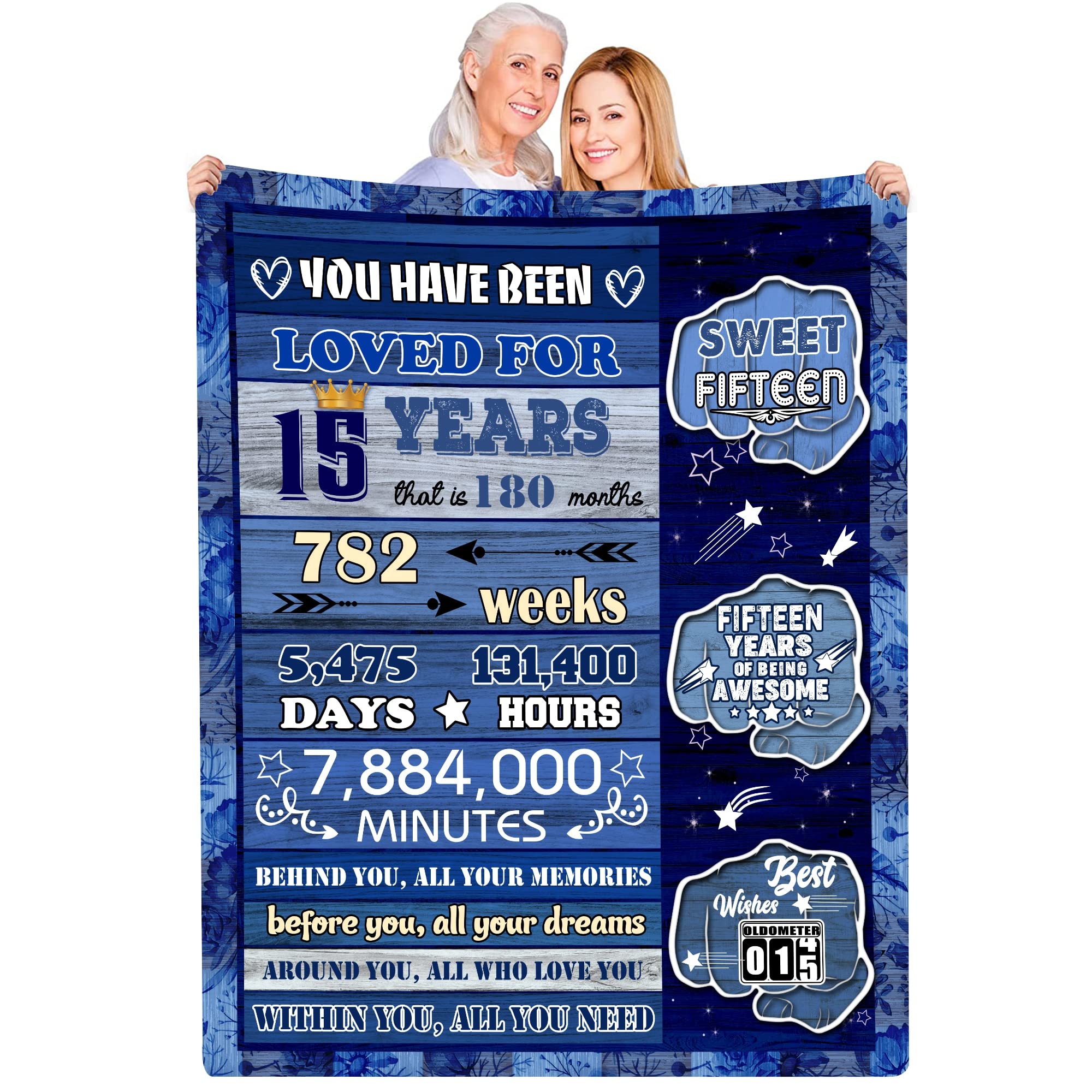 15th Birthday Gifts for Teen Boys - 50x60 Soft Fleece Blanket - Best Cool Present Ideas for 15 Year Old Boys - Perfect for Bedroom Decor, Sleepovers & Birthday Party Decorations