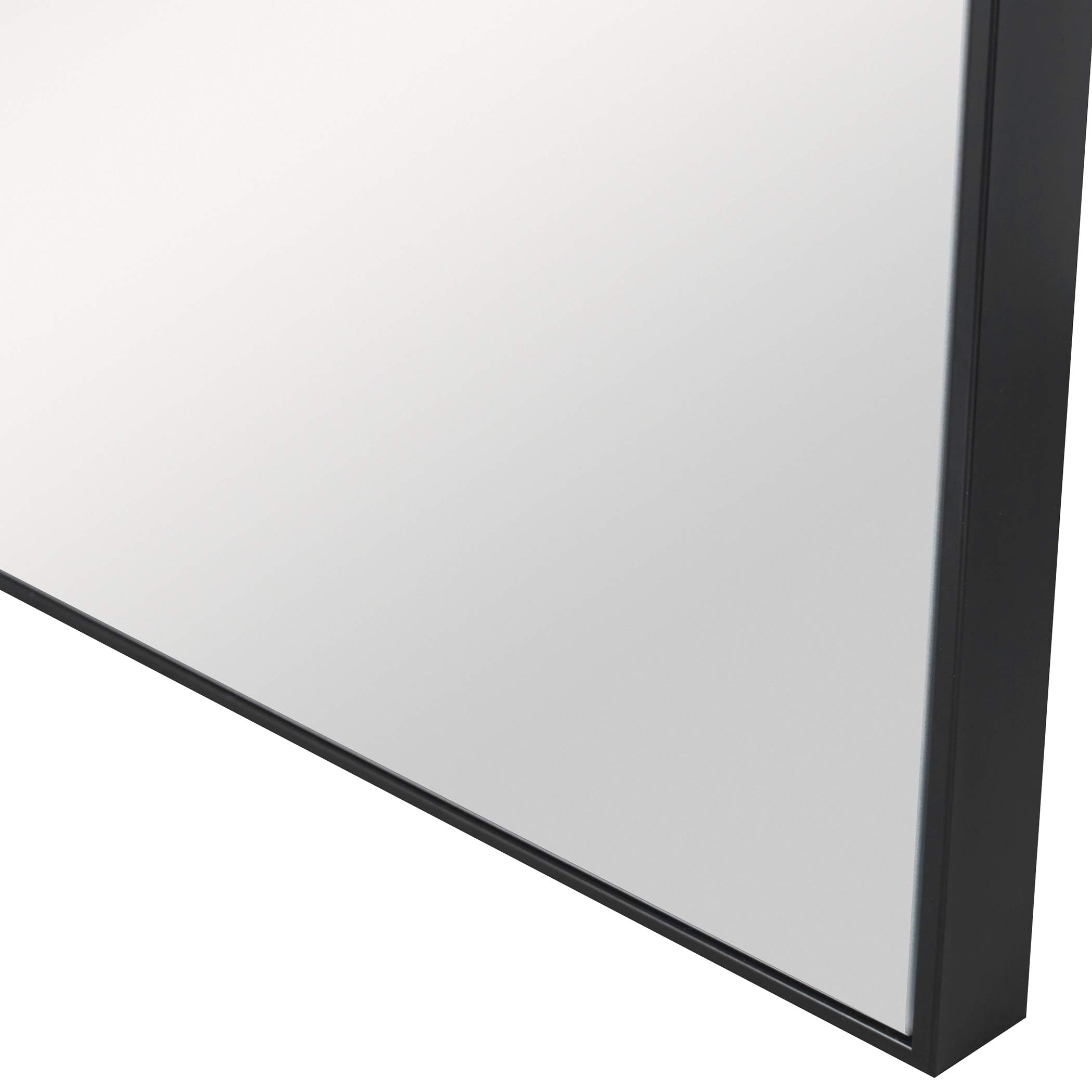Elegant Black Square Wall Mirror 28 Inch - Modern Thin Metal Frame Vanity Mirror for Bedroom, Bathroom & Entryway Decor | MY SWANKY HOME Classic Design