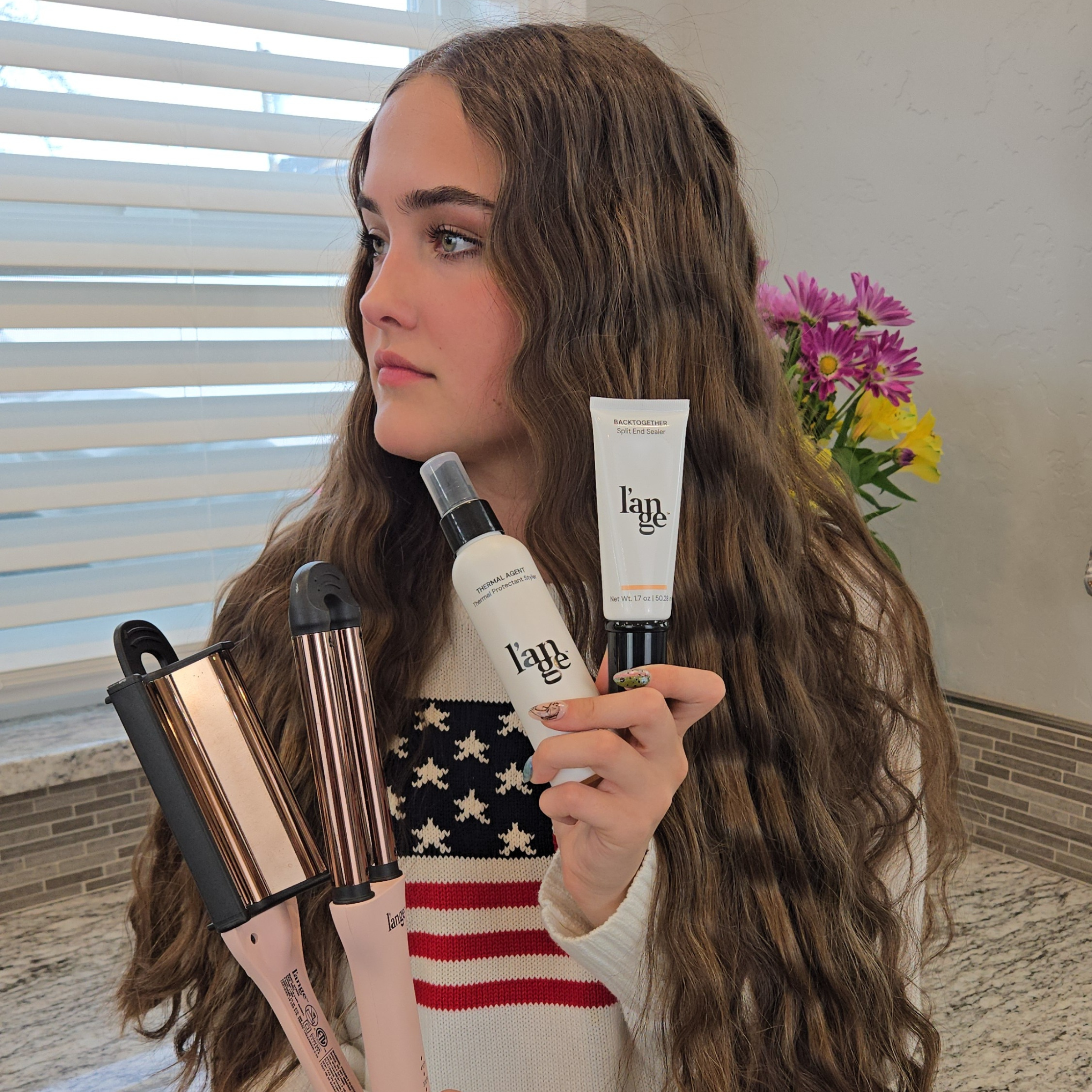 Smooth Waves Hair Curling Iron Set - Professional 3-in-1 Wand, Barrel & Flat Iron for Beachy Waves & Sleek Styles - Perfect for Home Styling, Salon Use & Special Occasions