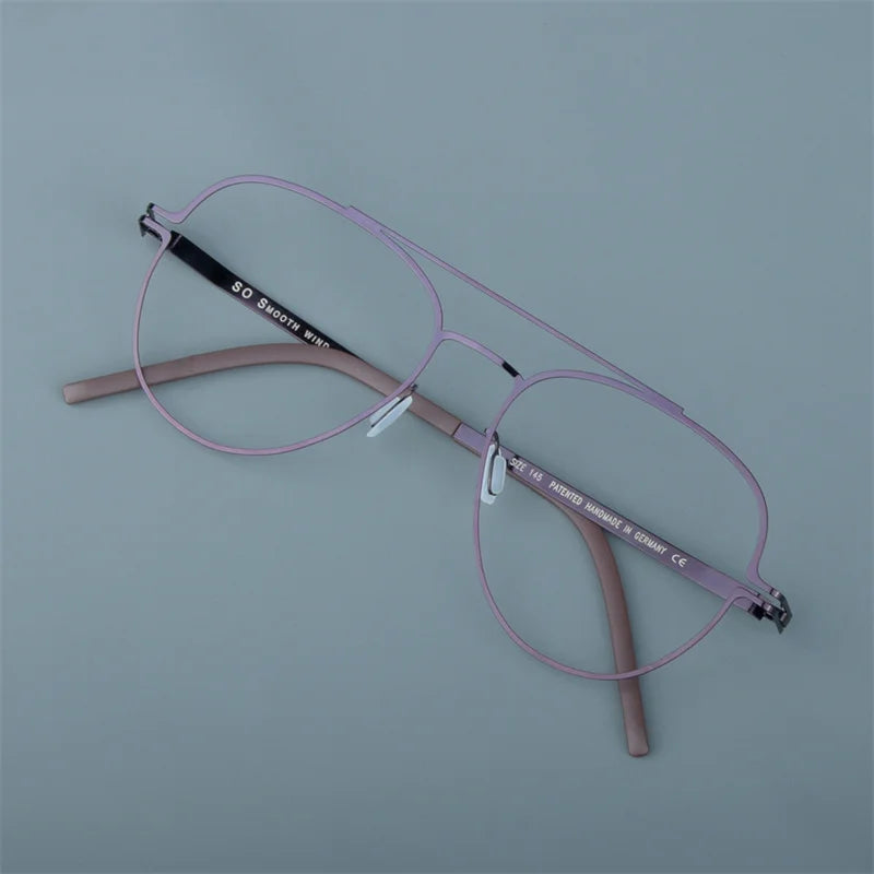 Aimee Unisex Full Rim Round Double Bridge Steel Eyeglasses 14657 | Stylish Lightweight Metal Frame Glasses for Men & Women | Perfect for Reading, Work, and Everyday Fashion