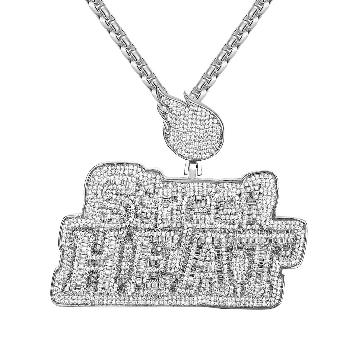 Men's Sterling Silver Double Layer Hip Hop Pendant Necklace - Urban Streetwear Jewelry for Rappers, Dancers & Music Lovers - Perfect for Concerts, Parties & Everyday Style