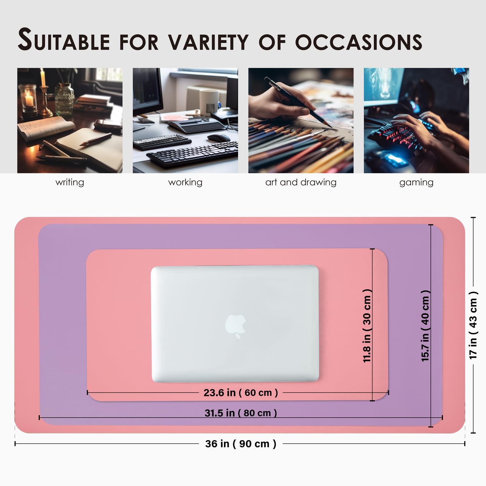 Dual-Sided Waterproof Leather Desk Mat - 36