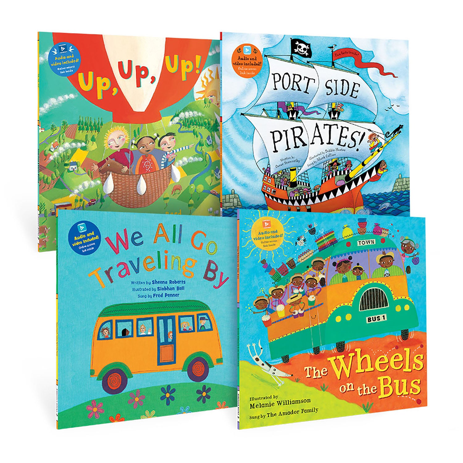 Barefoot Books Kindergarten Transportation Singalongs 4 Book Set - Fun Learning Books for Kids | Perfect for Classroom Read-Alouds & Homeschooling Activities