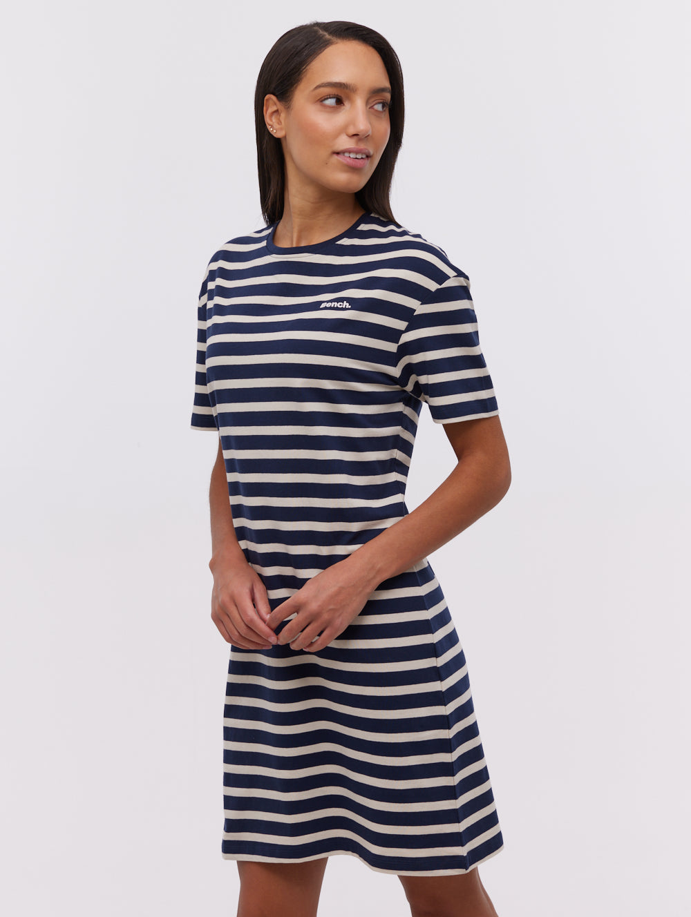 Frandi Women's Striped T-Shirt Midi Dress - Casual Short Sleeve Summer Dress for Beach, Vacation & Everyday Wear