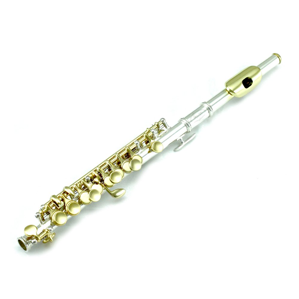 Premium Sky Paititi Band Approved C Key Piccolo Flute - Silver/Gold Finish with Hard Case, Cleaning Rod, Cloth, Joint Grease & Screwdriver - Professional Quality Sound for Marching Band, Orchestra & Solo Performances