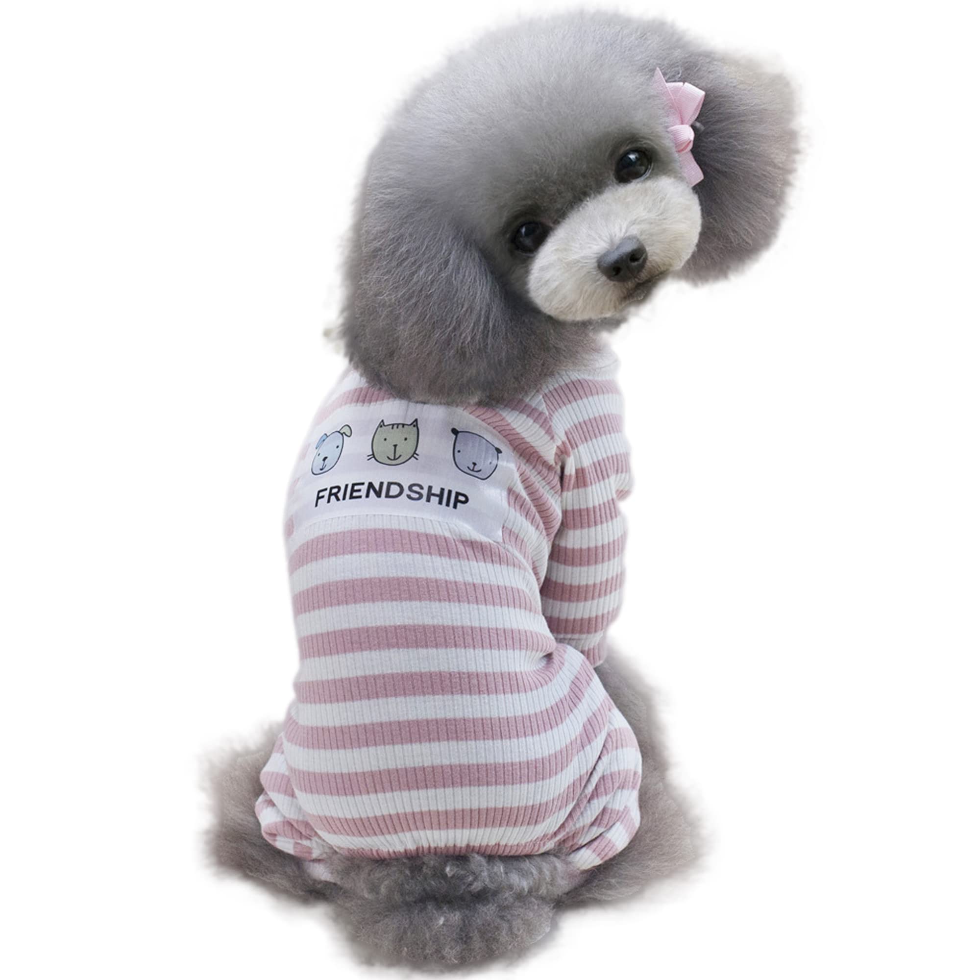 Small Dog Pajamas for Girls - Warm Long Sleeve Onesie Outfit for Puppy Playtime & Sleep