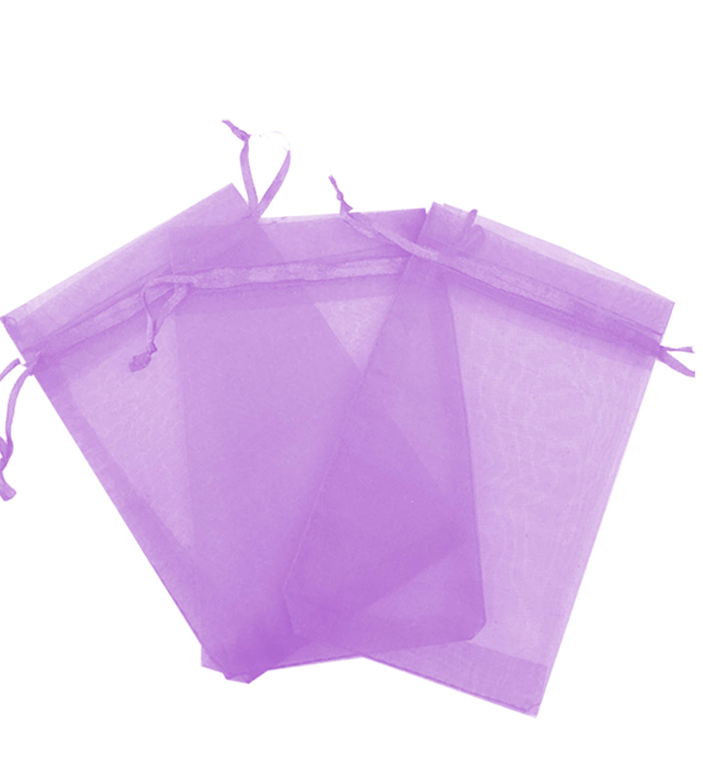 200 Pcs Lavender 4x6 Inch Sheer Organza Drawstring Bags - Wedding Favor Bags, Jewelry Pouches, Party Gift Bags for Candies, Bridal Shower, Baby Shower & Special Occasions | Premium Quality by Kyezi Design and Craft
