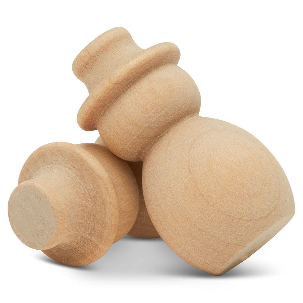 250 Pack 1-13/32 Inch Wooden Snowman Peg Dolls for Christmas Crafts, Nativity Scenes, Holiday Decorations - Perfect for DIY Ornaments, Winter Village Displays & Kids Craft Projects | by Woodpeckers