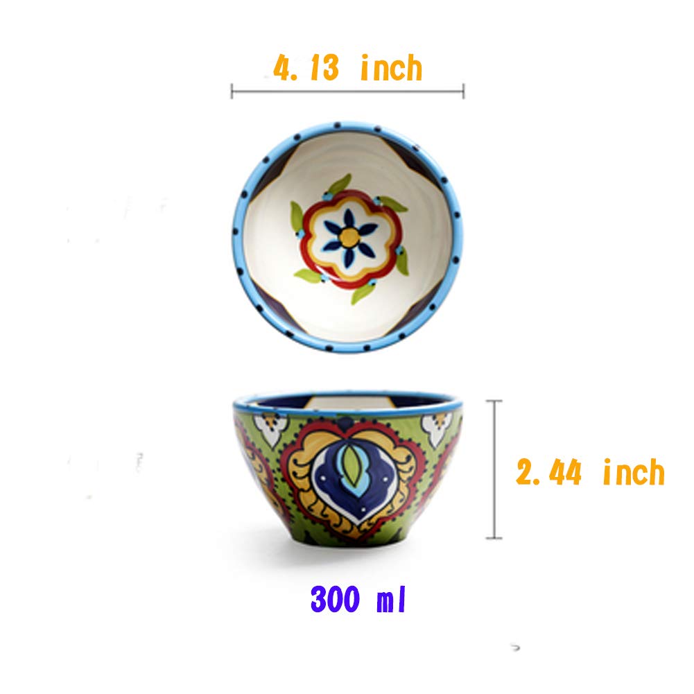 SCAU 4/5/6 Inch Porcelain Bowls Set of 3 - 16/10 Oz Ceramic Bowls for Cereal, Soup, Salad & Pasta - Durable Kitchen & Dining Tableware for Home, Restaurant & Party Use