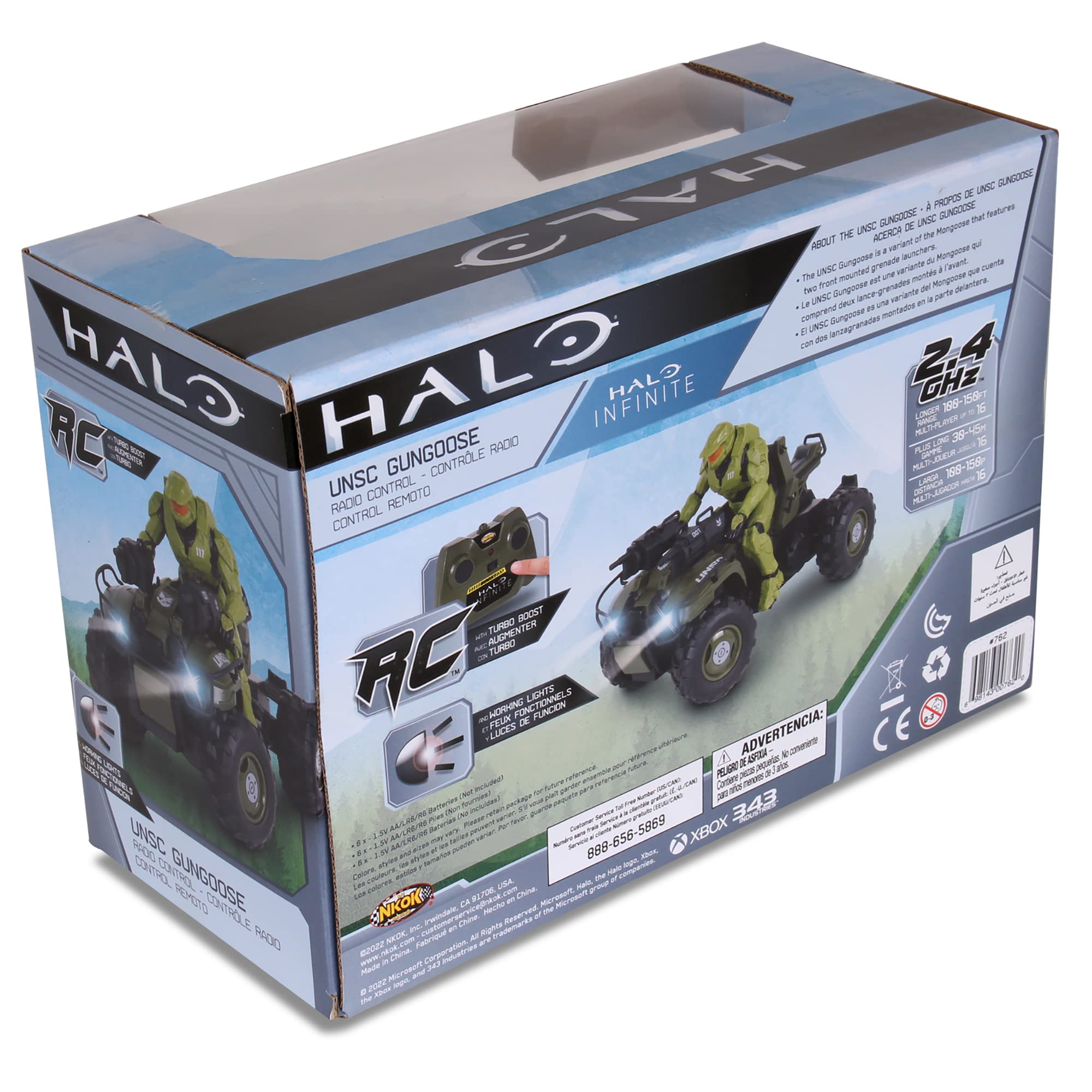 Halo Infinite Gungoose & Master Chief 2.4GHz RC Vehicle with Turbo Boost - Officially Licensed Radio Control Toy with Working Lights, Battery Powered for Kids Ages 6+ - Perfect for Action Play and Halo Fan Collectibles