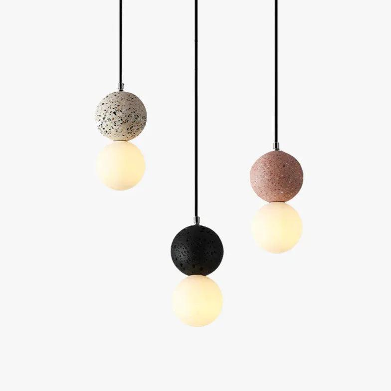 Modern Terrazzo Spherical LED Pendant Light - Stylish Ceiling Fixture for Dining Room, Kitchen Island, Living Room & Bedroom Lighting