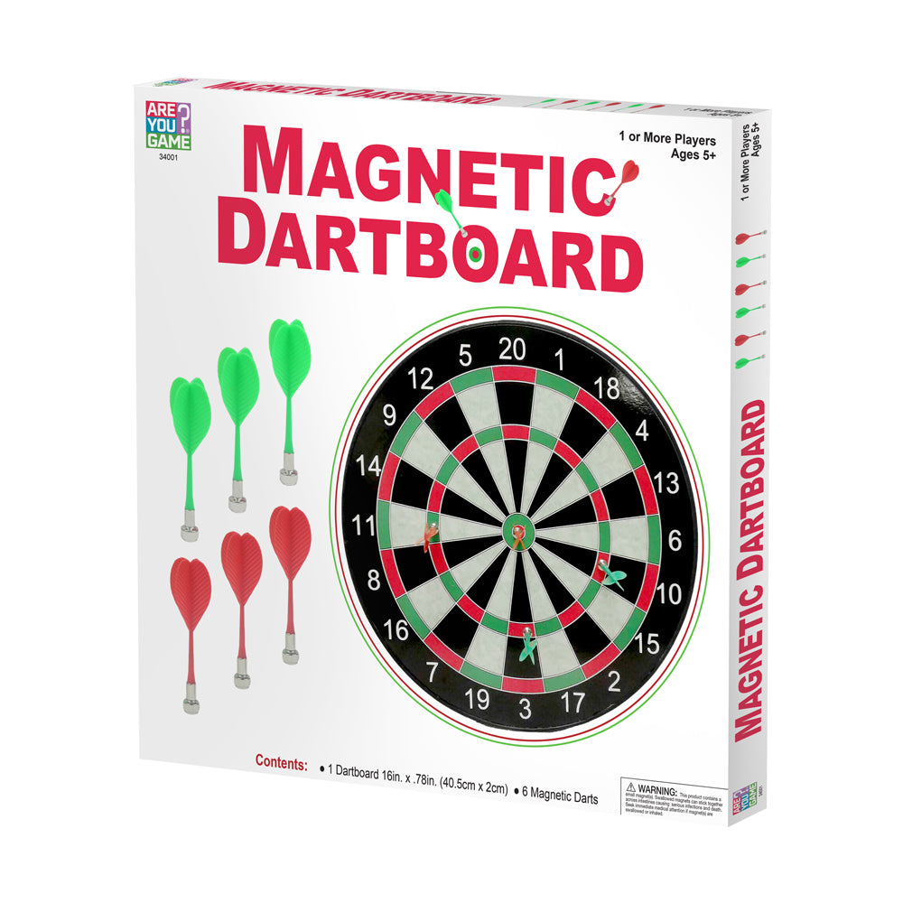 AreYouGame Magnetic Dartboard Set with 6 Darts - Safe Indoor/Outdoor Fun for Kids & Adults - Perfect for Family Game Nights, Parties & Office Entertainment